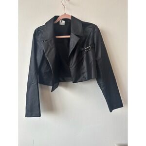 Vintage Y2K Splurge by ISB Satin Crop Black Jacket Opium Goth Emo Medium